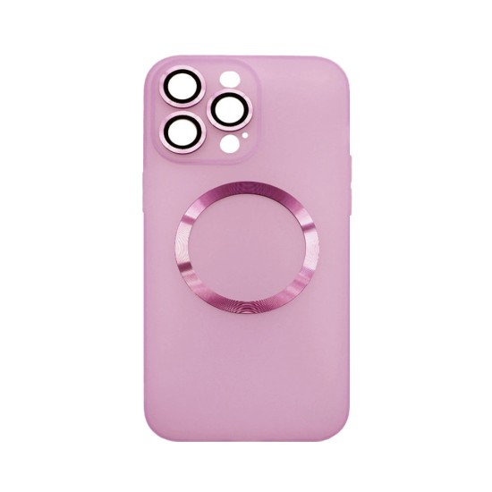 Capa Magnética com Lente de Câmara para Apple iPhone 14 Pro Max Rosa